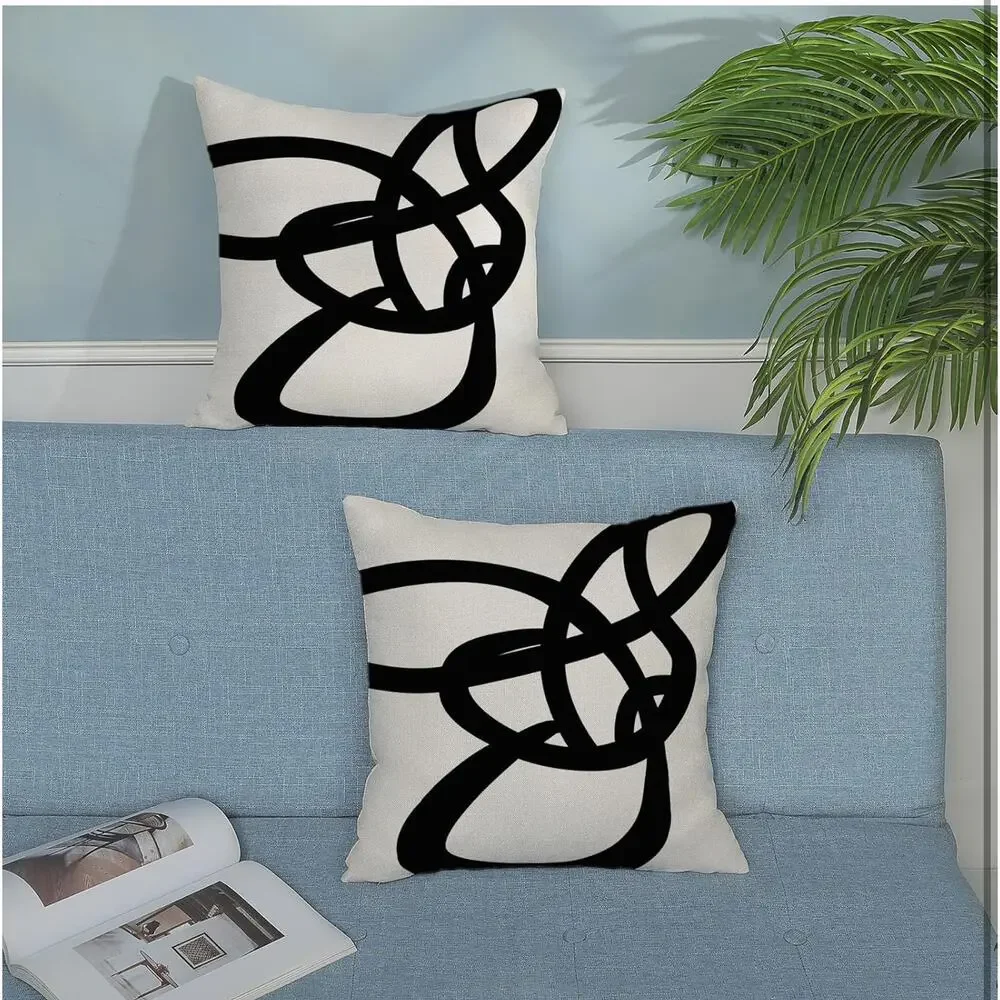 New: Black And White Pillow‎ Covers (2 packs)-24X24